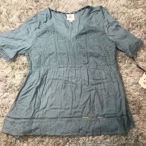 Blue peasant top